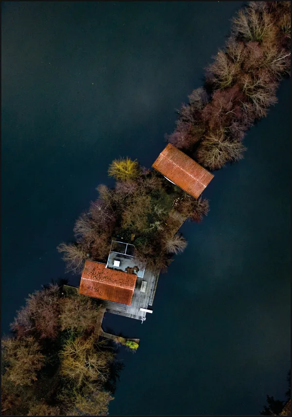 Small house on a tiny island